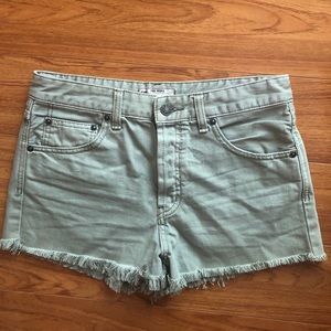 Free people green jean shorts